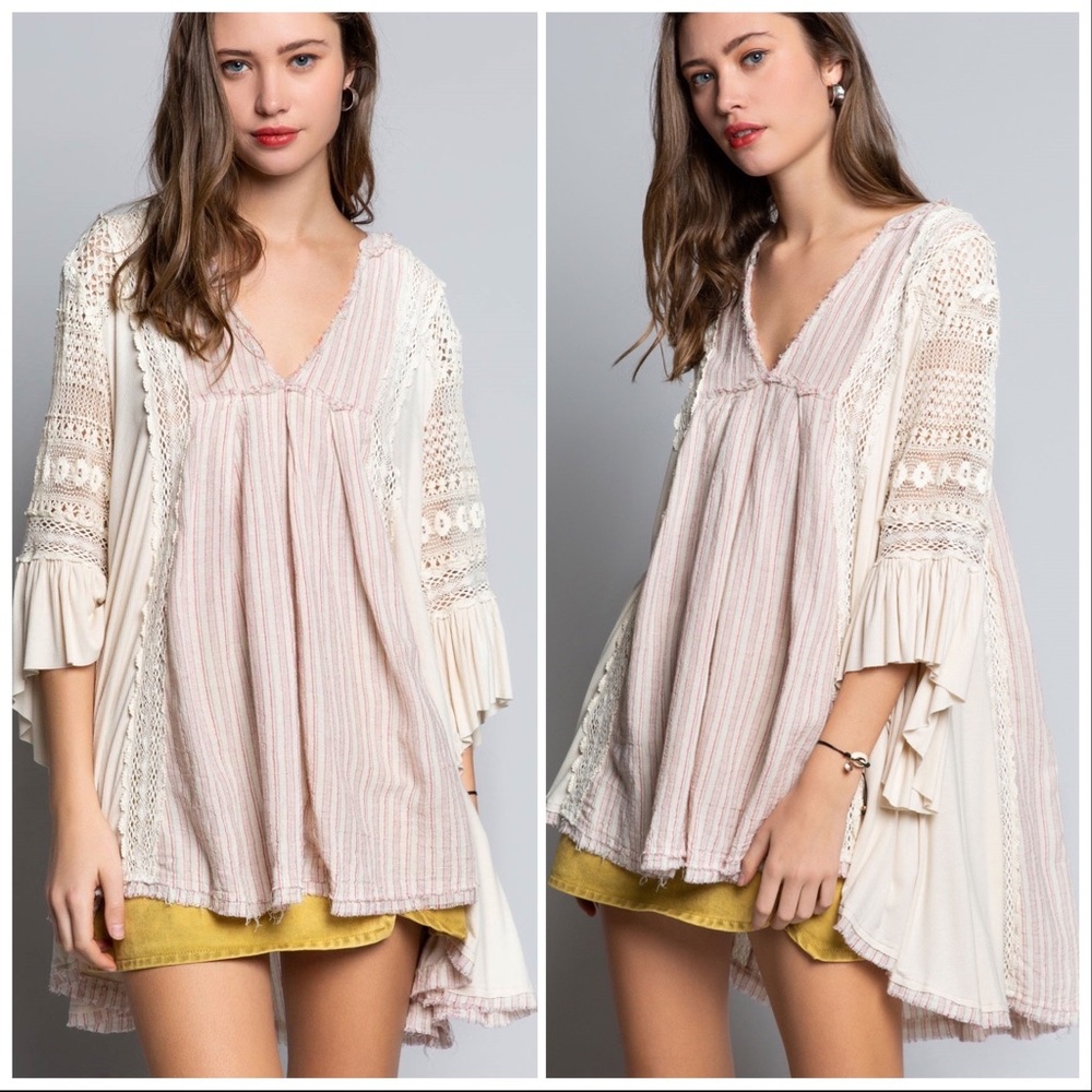 POL Casablanca Eye Catcher Linen Tunic Top - Picture 6 of 10